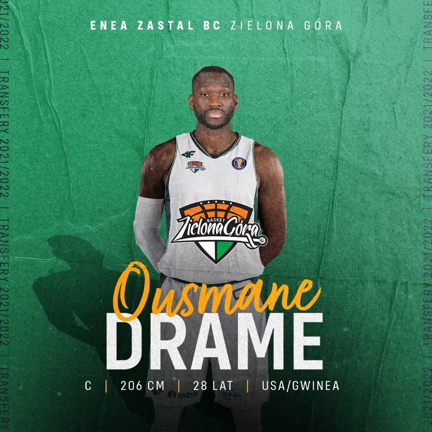 Ousmane Drame, nowy koszykarz Enei Zastalu BC Zielona Góra.