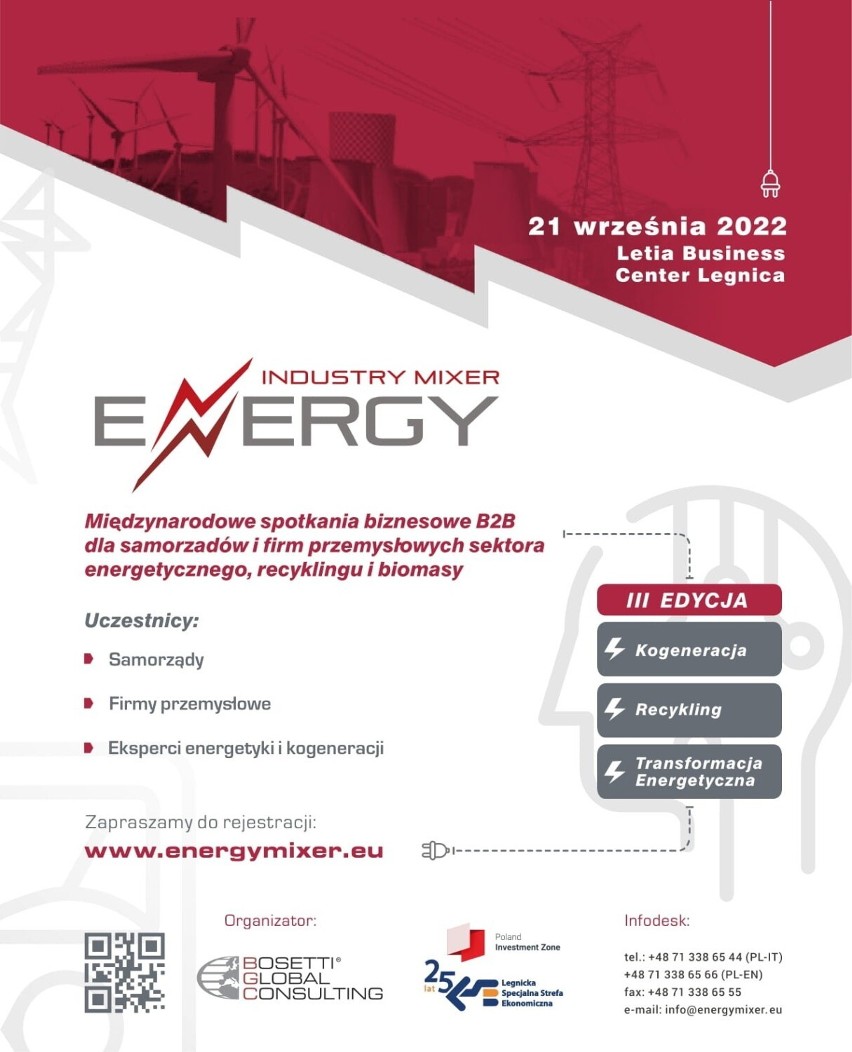 Już 21 września w Legnicy odbędzie się Energy Industry Mixer z udziałem polskich i włoskich przedsiębiorców!