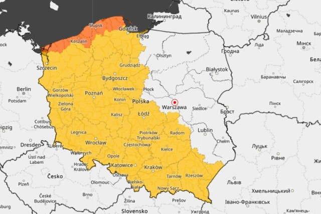 Mapa ostrzeżeń meteorologicznych (26.01.2024)