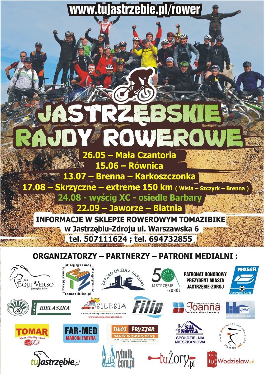 Jastrzębskie Rajdy Rowerowe od maja do września