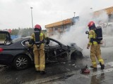 Wypadek. Pożar samochodu na autostradzie A1 pod Toruniem