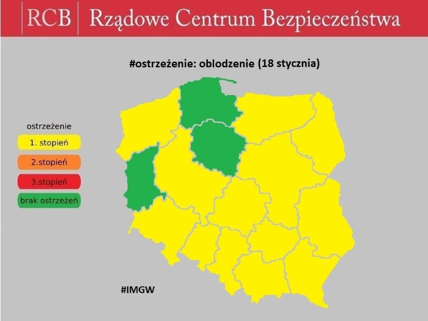 Uwaga oblodzenie! Według prognoz IMGW, w piątek na...