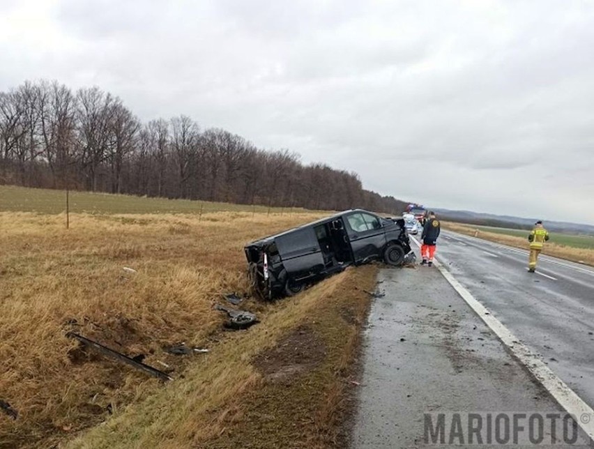 Wypadek na DK46 pod Paczkowem.