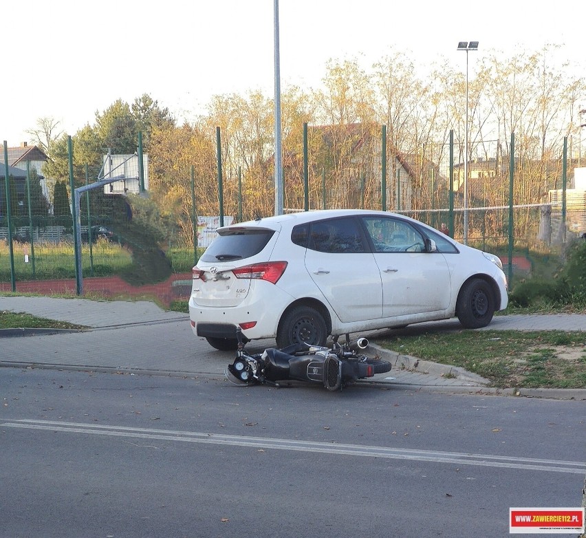 Wypadek w Szczekocinach. Poważnie ranny motocyklista trafił do szpitala, zabrał go śmigłowiec Lotniczego Pogotowia Ratunkowego