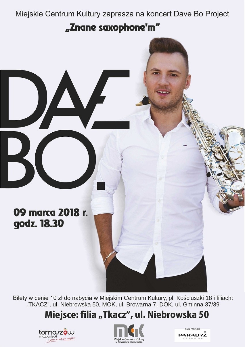 Dave Bo, młody, uzdolniony, światowej sławy saksofonista...