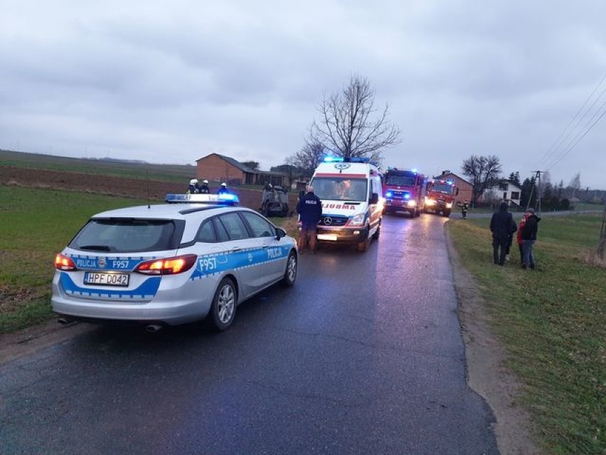 Wypadek w Lnisnie w gminie Godzianów