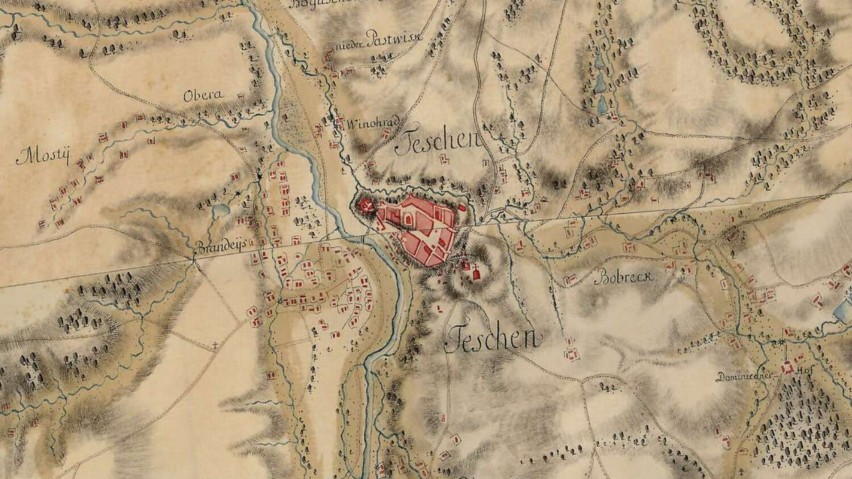 Cieszyn na starych mapach. XVIII wiek