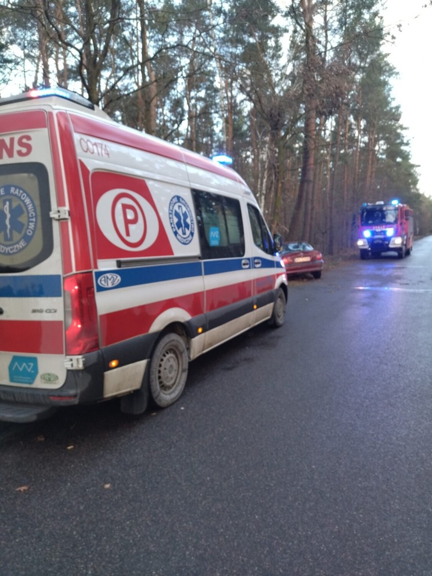 Wypadek w Tłuchowie na ul. Leśnej. 26-latek uderzył w drzewo [zdjęcia]