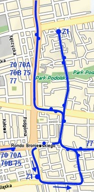 Mapa objazdów dla autobusów MPK