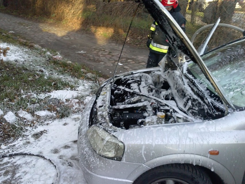 Pożar auta na ulicy Mickiewicza w Krotoszynie