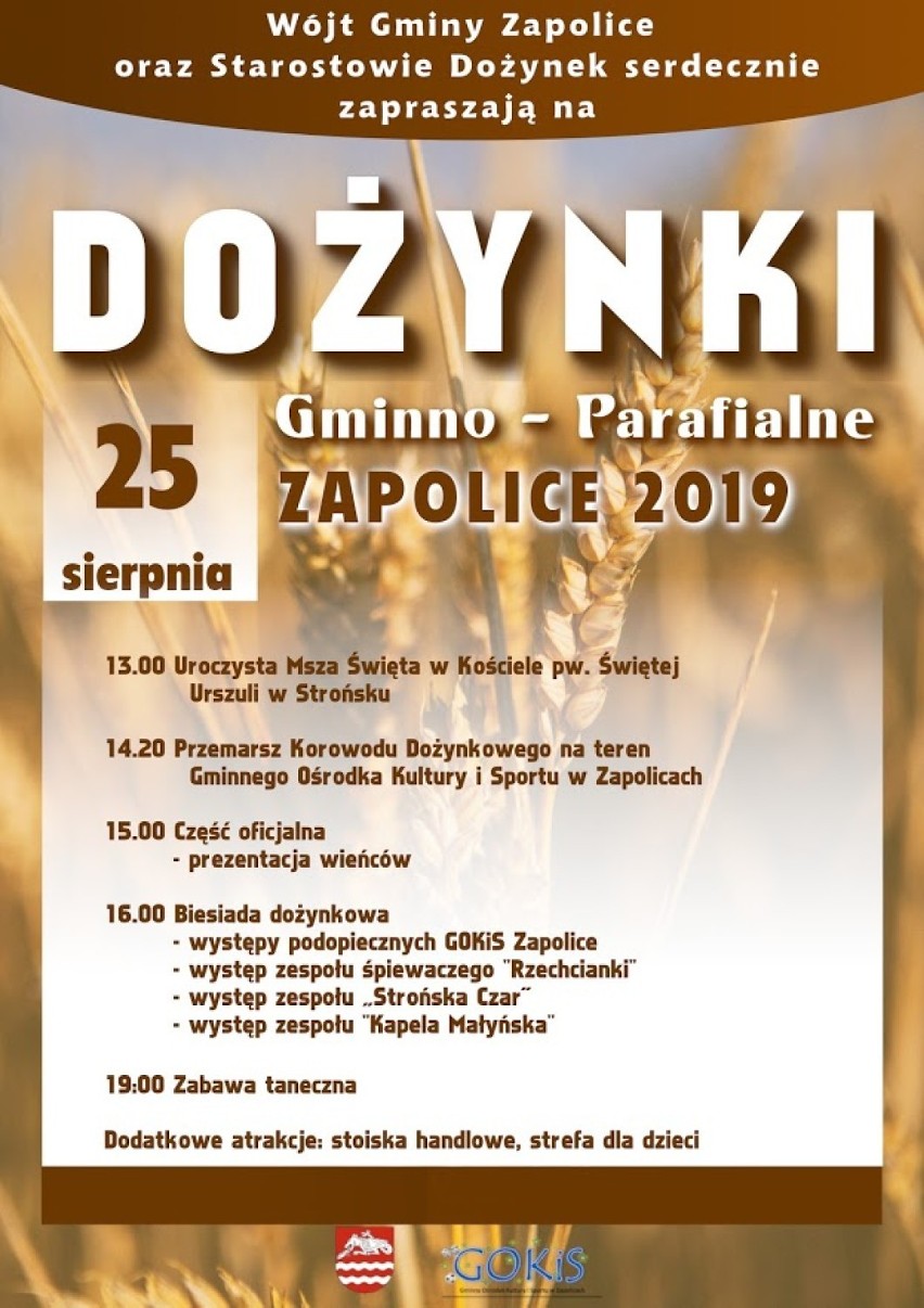 Zapolickie dożynki gminno - parafialne już w niedzielę