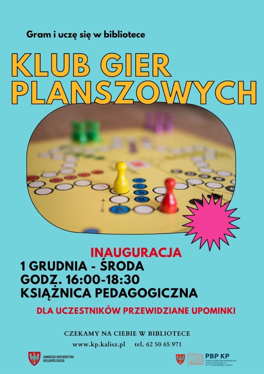 Książnica Pedagogiczna w Kaliszu zaprasza do klubu gier...