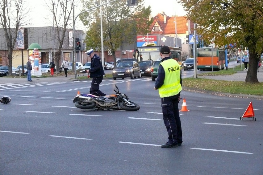 Wypadek motoru - kobieta w szpitalu