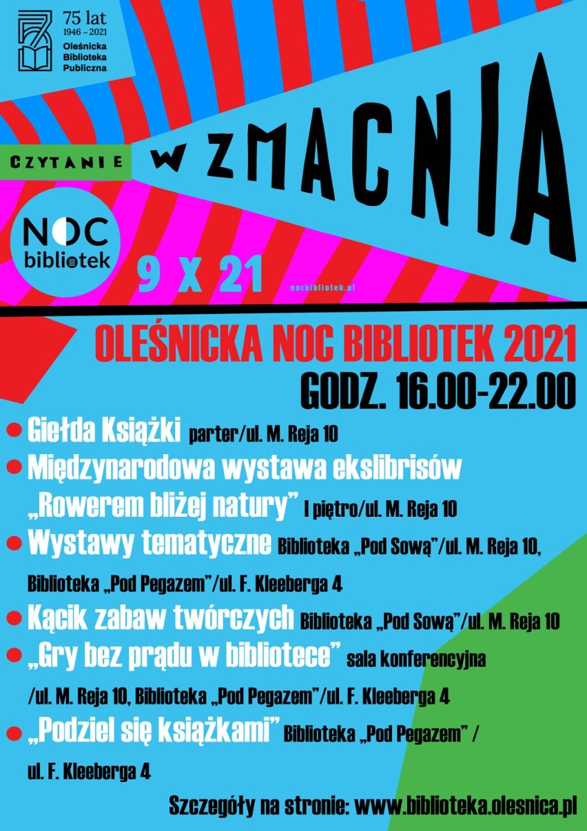 W programie oleśnickiej nocy bibliotek od 16.00 do 22.00...