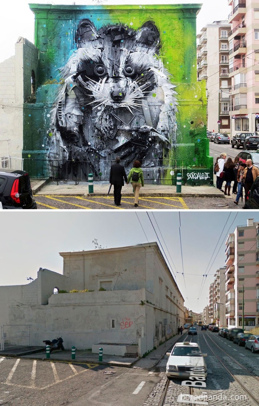 Znane murale przed i po. Tak prace grafików zmieniły okolicę [ZDJĘCIA] 