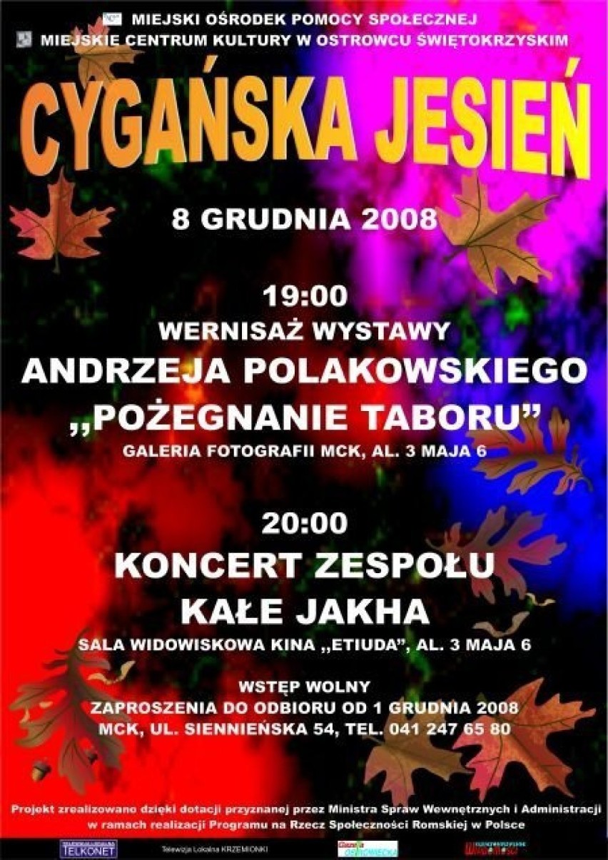 Plakat zapraszajacy na "Cygańską Jesień"