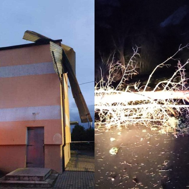 Powalone drzewa, uszkodzone dachy. Orkan Dudley spowodował zniszczenia w powiecie krośnieńskim.