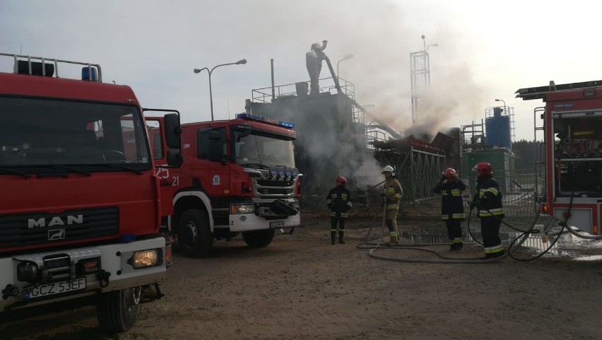 Pożar biogazowni w Koczale. Straty oszacowano na 15 tys. zł (FOTO)