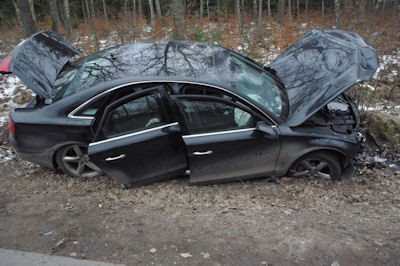 W wypadku, z pojazdu marki Audi obrażenia ciała doznały dwie...