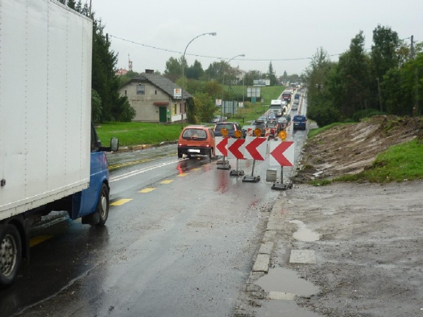 utrudnienia na ulicy  Podkarpackiej w Rzeszowie