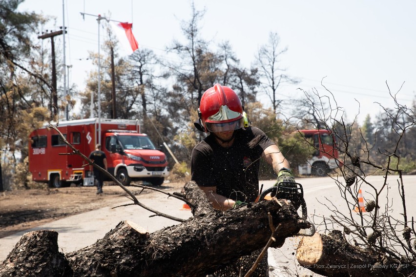 Wolsztyńscy strażacy w Grecji. Relacja z kolejnego dnia walki z żywiołem [FILM][ZDJECIA]