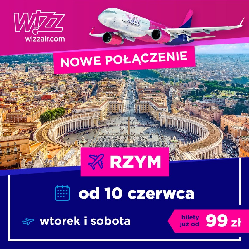 Z Wizz Air polecimy z podrzeszowskiej Jasionki do Rzymu