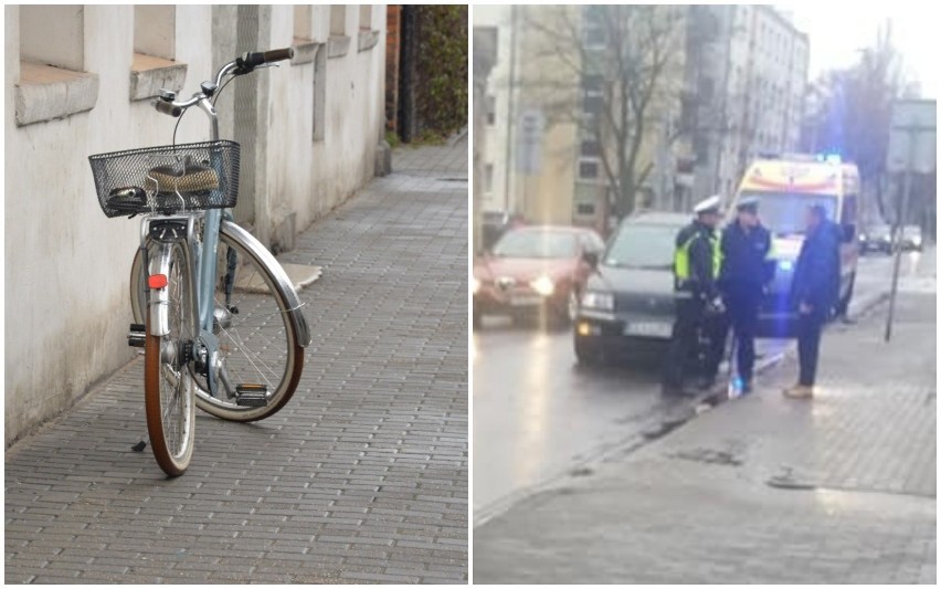 Rowerzystka wjechała wprost pod jadący samochód na ulicy Chmielnej we Włocławku [zdjęcia]