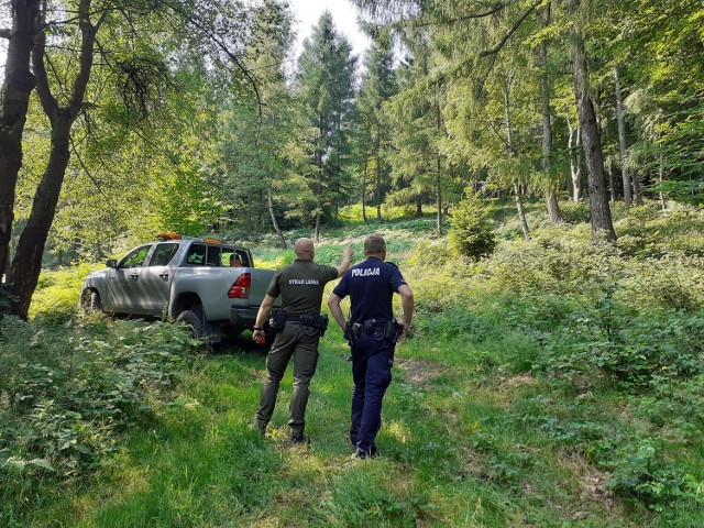 Wspólny partol policjantów i strażników leśnich