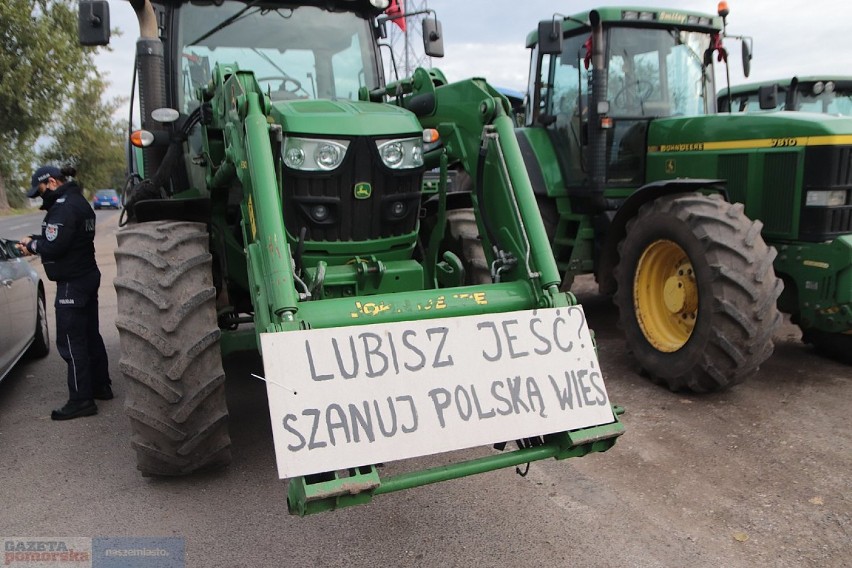 Protest rolników z powiatu radziejowskiego i blokada drogi...