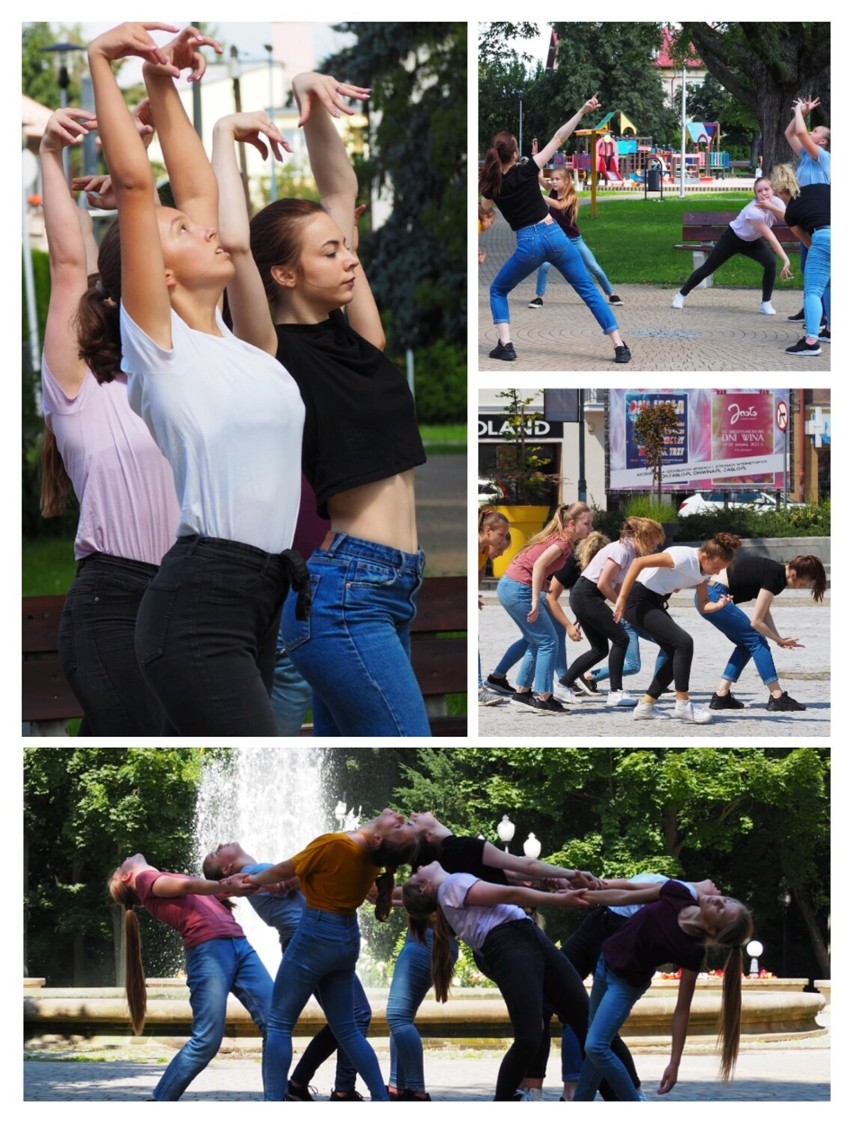 Jasło. Uczestniczki warsztatów tanecznych pokazały umiejętności w przestrzeni miejskiej [WIDEO]