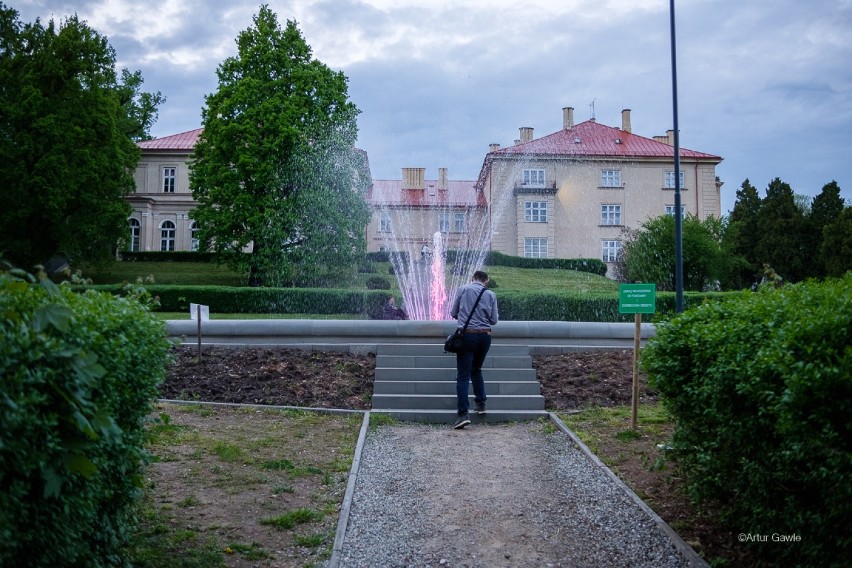 Tarnów. Fontanna w Parku Sanguszków znów zaprasza wieczorami. Podziwiają ją mieszkańcy i przyjezdni [ZDJĘCIA]