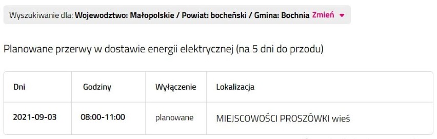 Wyłączenia prądu w powiecie bocheńskim i brzeskim,...