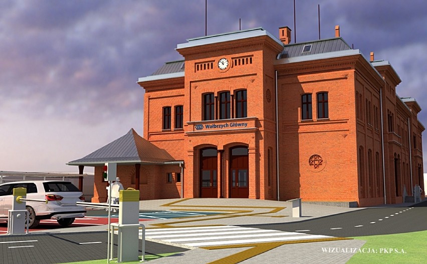 Wizualizacja dworca kolejowego Wałbrzych Główny po remoncie