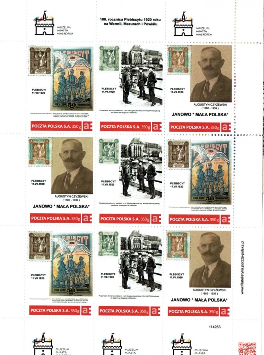 Wydane w 2019 roku znaczki upamiętniające 100 rocznicę...
