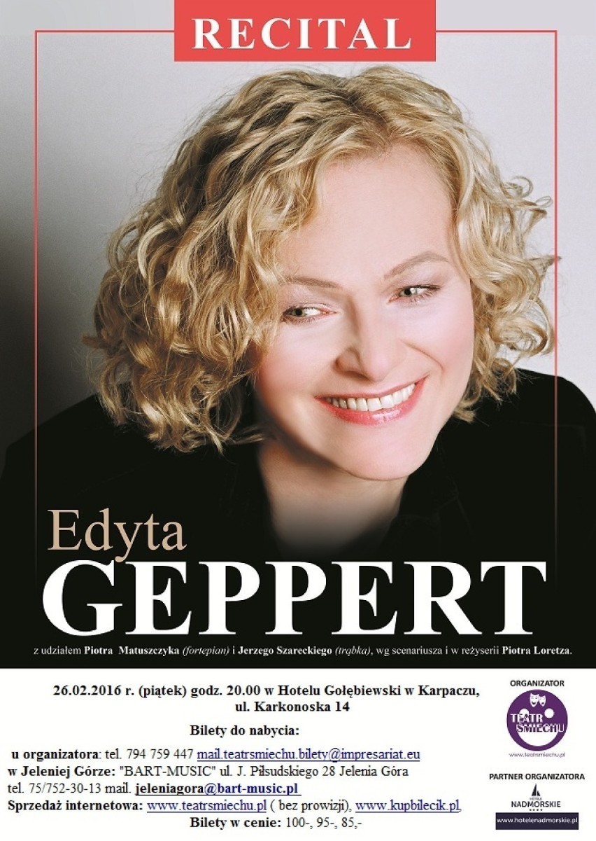 Edyta Geppert w Karpaczu. Koncert  znanej artystki 26 lutego. Będziemy mieli dla Was bilety. 