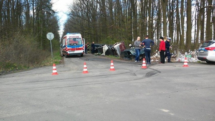 Groźny wypadek na trasie Duszna Górka - Biadki