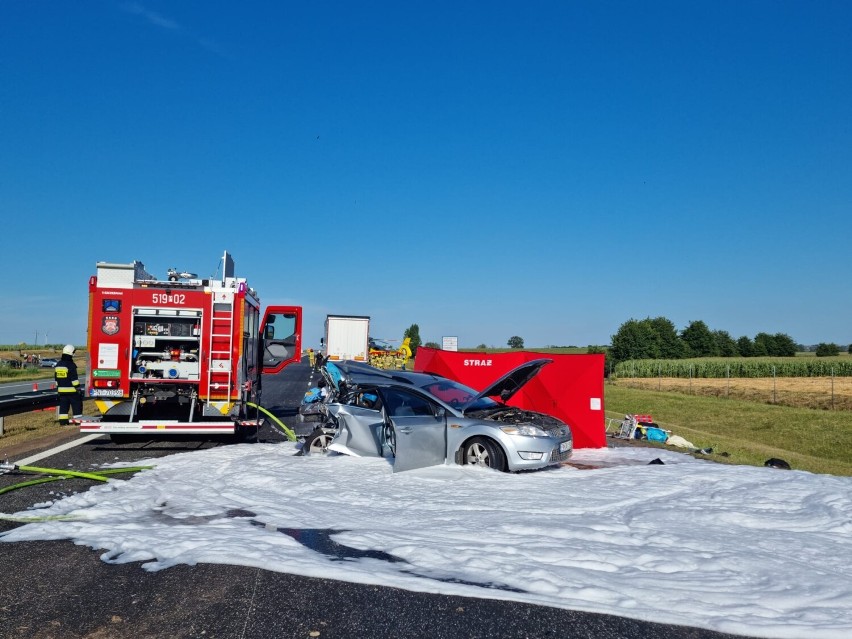 Gmina Kuślin. Wypadek na autostradzie. Lądował śmigłowiec LPR [ZDJĘCIA]