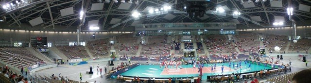Wnętrze hali Atlas Arena Ł&oacute;dź podczas Memoriału Huberta Jerzego Wagnera 2009. Fot. Przemysław Pękała