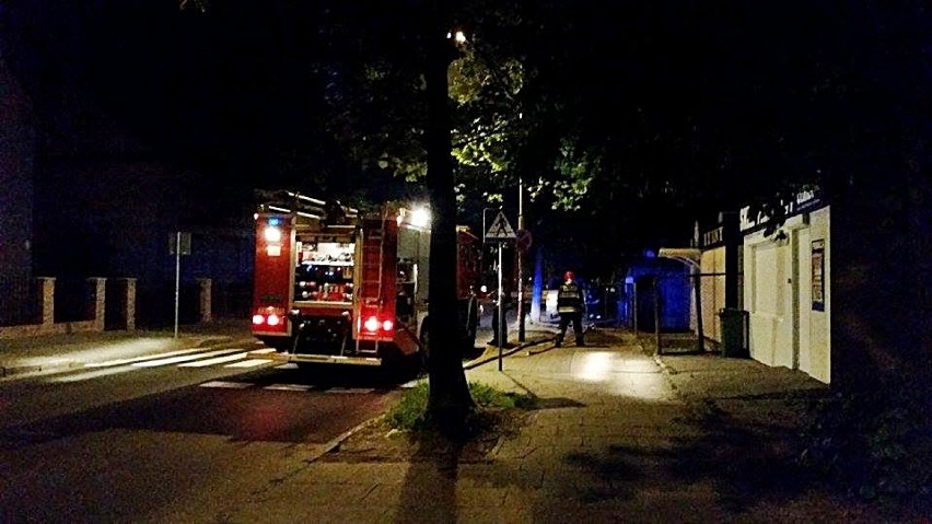 Nocny pożar warzywniaka na targowisku przy ul. Kościuszki