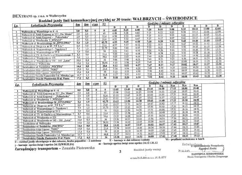 Wraca połączenie Wałbrzych - Świebodzice - od poniedziałku będzie kursowała „30" (ROZKŁAD JAZDY)