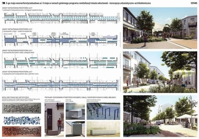 Wizualizacje ul. 3 Maja we Włocławku. Prace mają rozpocząć się jeszcze w 2023 roku i zakończyć w kolejnym. Wkrótce miasto ogłosi przetarg na to zadanie.