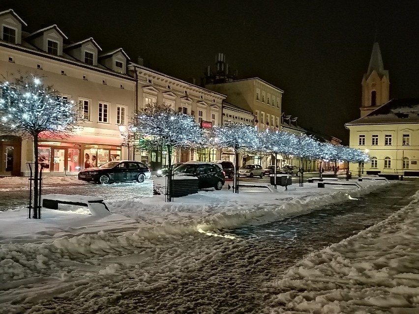 Oświęcim nocą, 14 i 15.01.2021r