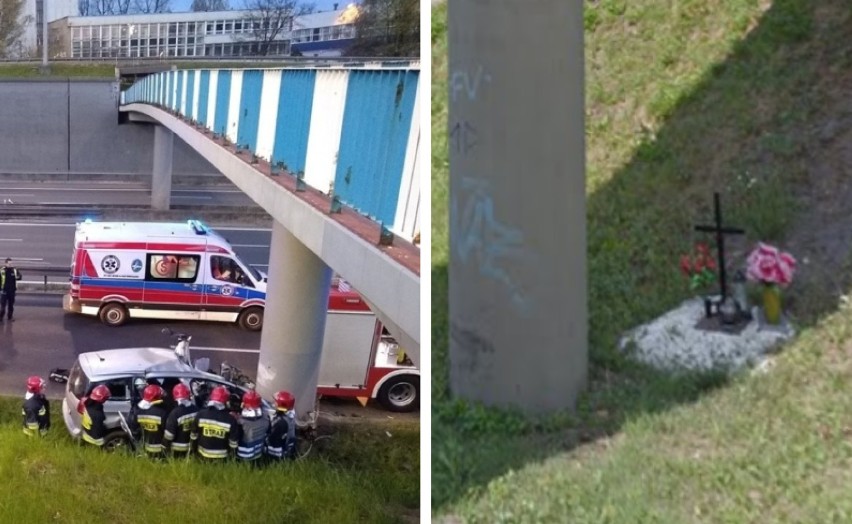 Katowice: To już kolejny wypadek śmiertelny w tym miejscu na A4! Po uderzeniu w przęsło kładki, zginął 37-latek