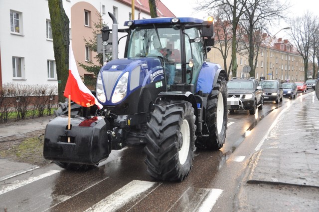 Zdjęcie z poprzednich rolniczych protestów na ulicy Słowiańskiej w Szczecinku