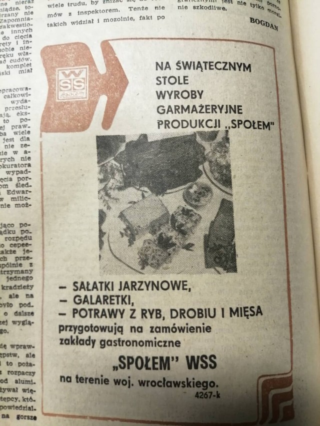 Takie reklamy można było zobaczyć we wrocławskich  gazetach w grudniu 1971 roku