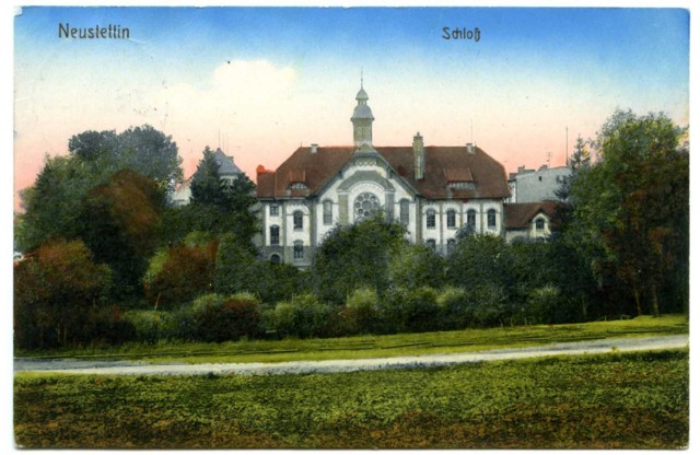 Wschodnie skrzydło zamku w Szczecinku, początek XX wieku