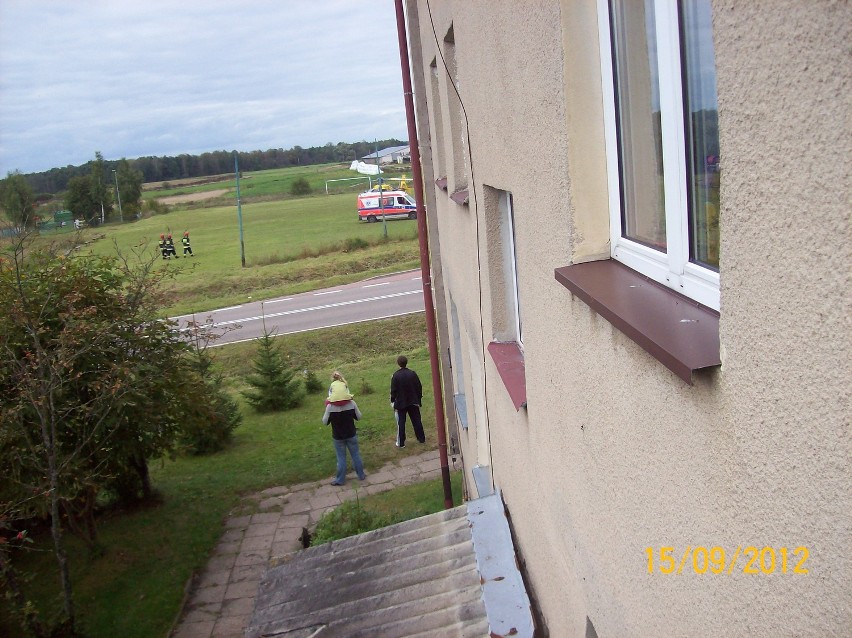 helikopter ,który przyleciał po chłopaka z wypadku w Ruskiej...