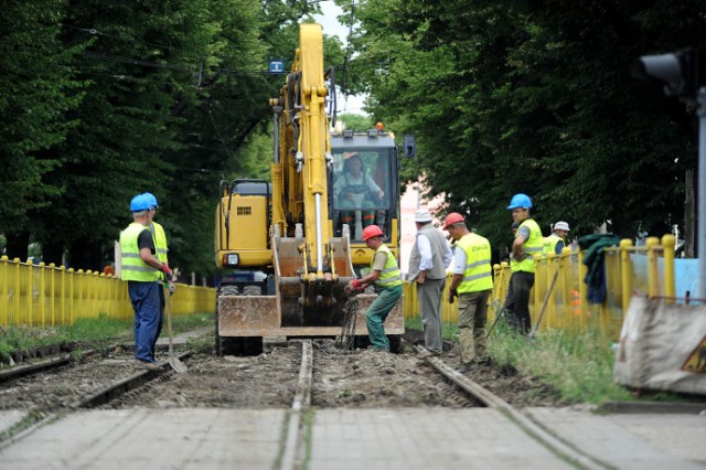 Remont torowiska w al. Niepodległości