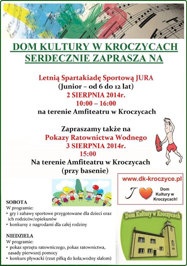 Spartakiada sportowa i pokazy ratownictwa wodnego w Kroczycach.