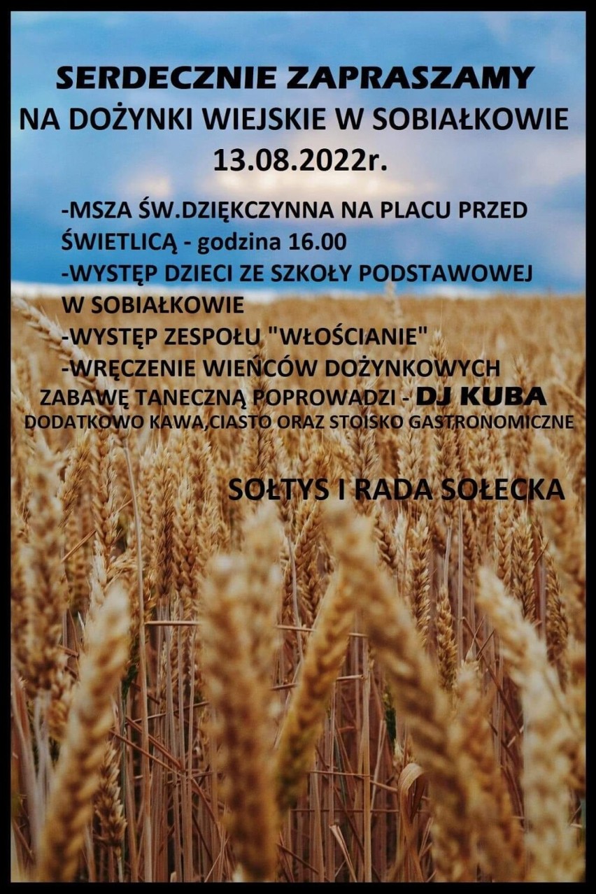 Plakaty dożynek 2022 w powiecie rawickim